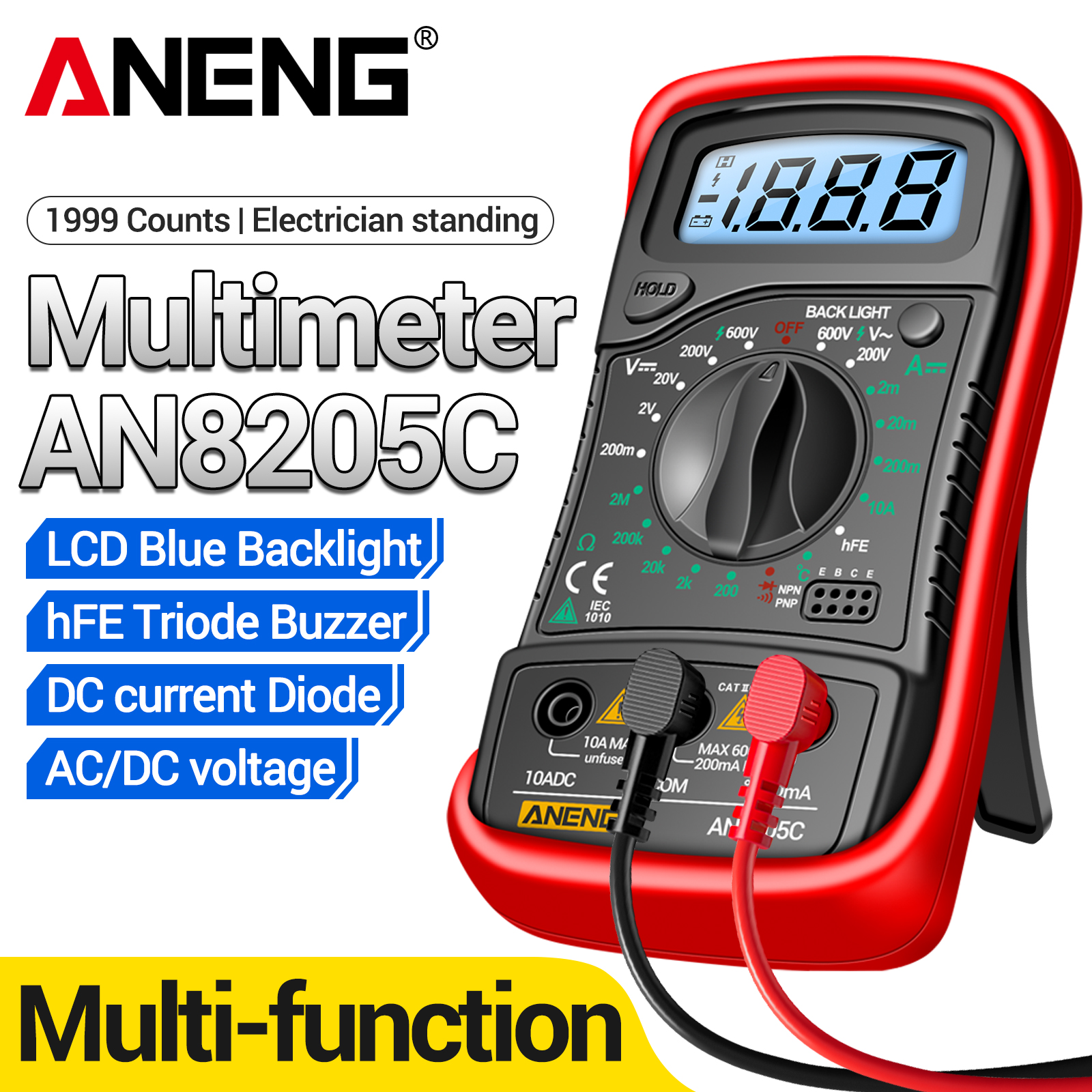Electronics Repair In Usa - ANENG AN8205C Handheld Multimeter Volt Current