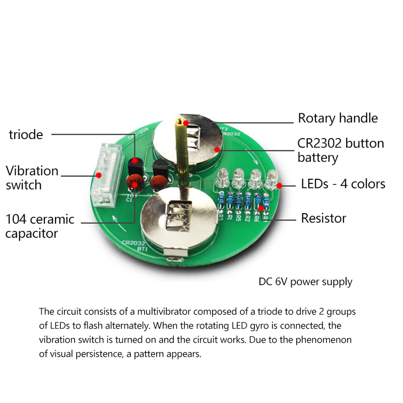 LED Gyro DIY Electronic Kit De - Electronics Repair School ulasan dan harga